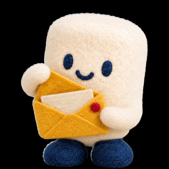 Mello opening a felt envelope